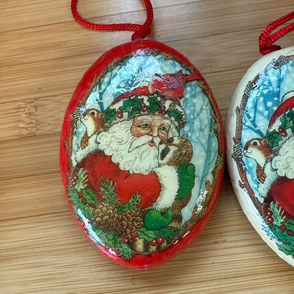 Vintage Santa ornaments